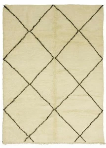AFOLKI Прямоугольный шерстяной коврик с длинным ворсом и геометрическими мотивами Beni ourain Taa1001be