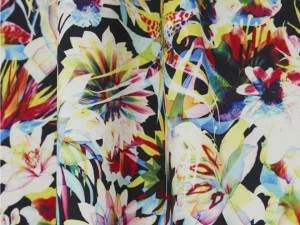 LELIEVRE Ткань из полиэстера с цветочными мотивами Jean paul gaultier - pop rock 3419