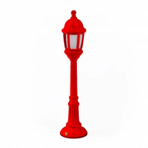 Настольная лампа 42х9,8 см красная Street Lamp Dining Black 14704 SELETTI ФОНАРЬ 00-3882480 Красный