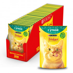 ПР0032300*24 Корм для кошек с уткой в подливе, пауч 85 г (упаковка - 24 шт) Friskies