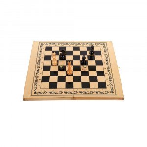 1159 Игра настольная Шахматы-шашки-нарды "Аристократ", светлые, 50х27см Ладья