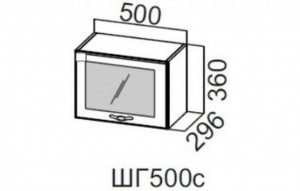 87010 ШГ500с/360 Шкаф навесной 500/360 (горизонт. со стеклом) SV-мебель