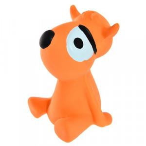 ПР0043990 Игрушка для собак Собака 9см с пищалкой латекс оранжевая MAJOR