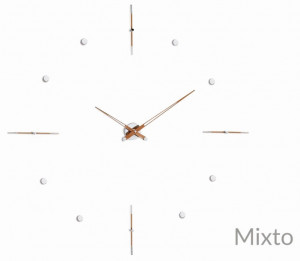 004740 Настенные часы N хром-орех 125 cm Nomon Mixto