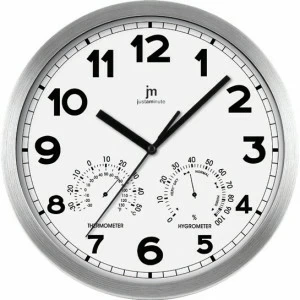 Часы настенные с гидрометром и термометром 30 см белые Lowell LOWELL ДИЗАЙНЕРСКИЕ 00-3873026 Белый;серебро