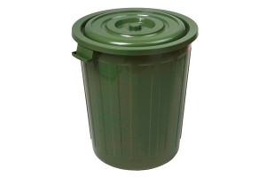 17525112 Круглый мусорный бак 73 л 565х500 мм пластик зеленый 1/7 ПЛ-BO256 BORA