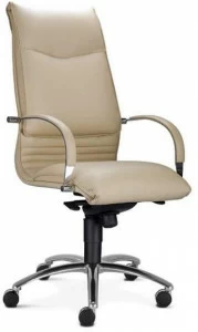 MASCAGNI Кожаное кресло для руководителя с 5 спицами и высокой спинкой Artù
