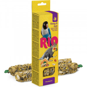 ПР0039981 Лакомство для птиц Палочки для средних попугаев с медом и орехами 2х75г RIO