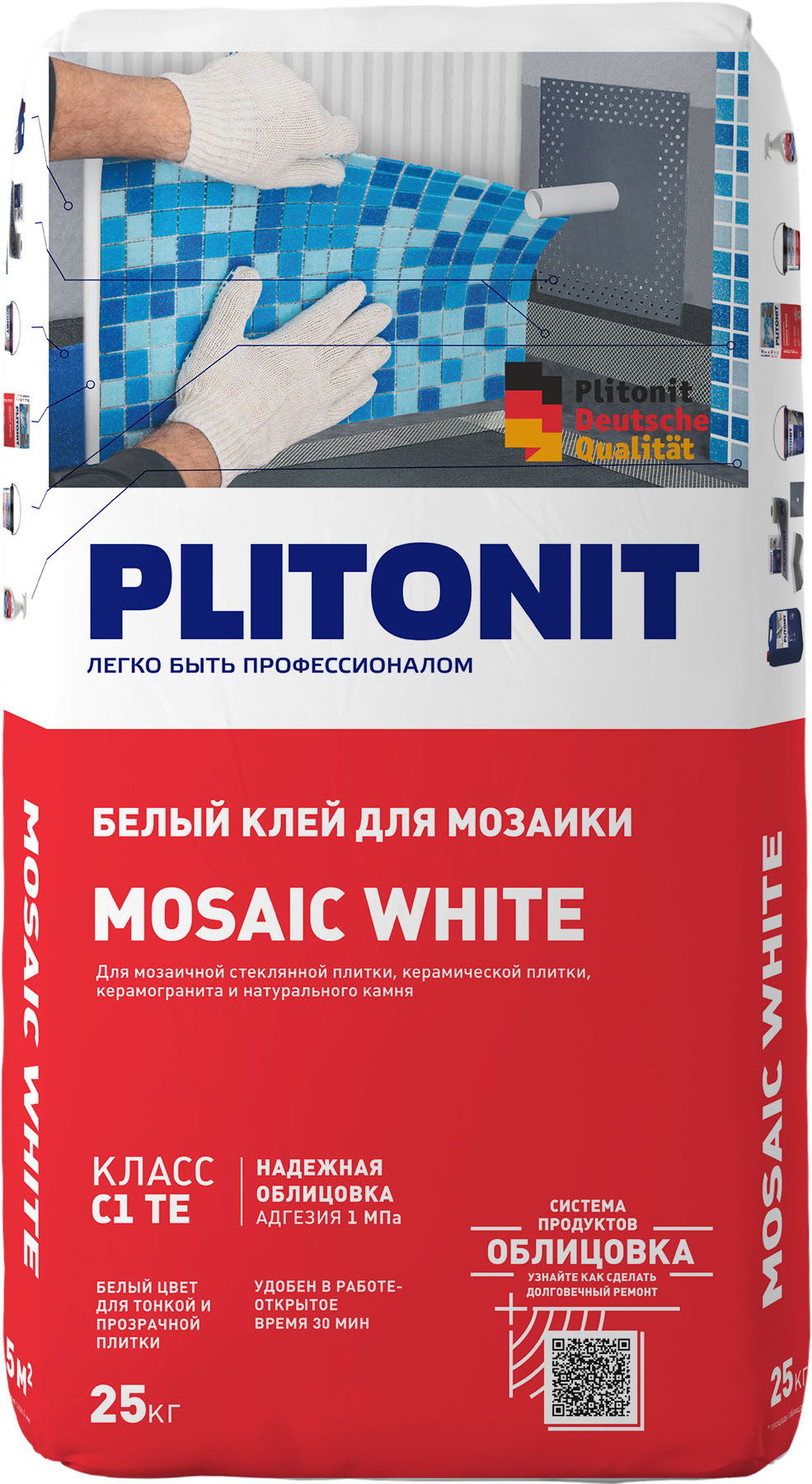 85999349 Клей для плитки Mosaik 25 кг Mosaic White STLM-0066134 PLITONIT