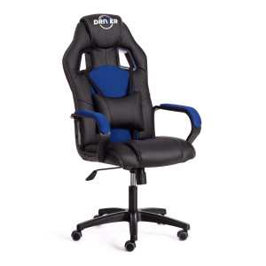 90740774 Офисное кресло Driver (22) экокожа цвет черный/синий STLM-0363232 TETCHAIR
