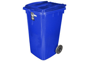 17526876 Прямоугольный мусорный бак 240 л на колесах пластик синий 1/3 ПЛ-BO994s BORA