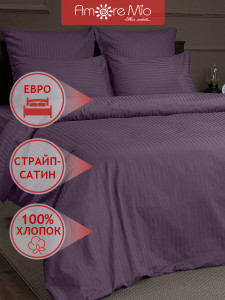 90737707 Комплект постельного белья евро Amaranth фиолетовый STLM-0361938 AMORE MIO