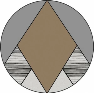 YO2 Круглый коврик из полиамида с геометрическими мотивами Post modern