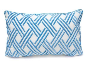 Прямоугольная подушка декоративная с линейным узором синяя BREEZY ВОСТОЧНЫЕ 099578 Голубой