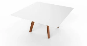 VITEO Квадратный журнальный столик из Corian® и дерева Slim wood