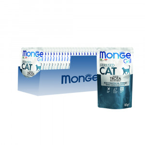ПР0049530*28 Корм для кошек Cat Grill Pouch для стерилизованных кошек итальянская форель пауч 85г (упаковка - 28 шт) Monge
