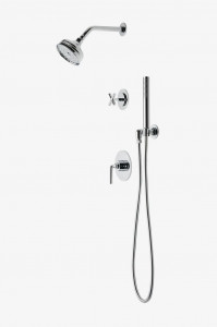 FLSP08 Комплект для душа Flyte с балансировкой давления с 5-дюймовой розеткой для душа, ручным душем и перекрестной перекрестной рукояткой. Waterworks