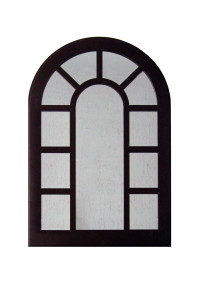 90225347 Настенный декор "Зеркальное окно-арка" коричневое STLM-0139071 ELENADECOR