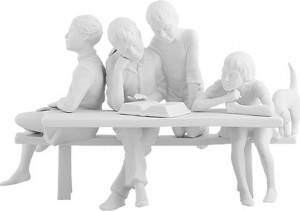 10624087 Klimenkoff Скульптура "За чтением" белая Фарфор твердый