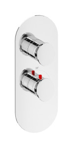 EUA112NPNBI Комплект наружных частей термостата на 1 потребителей - вертикальная овальная панель с ручками Batlo IB Aqua - 1 потребитель