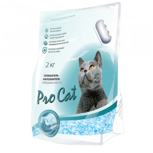 ПР0031730 Наполнитель для кошачьего туалета силикагель премиум микс 2кг Pro Cat