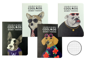 519890 Тетрадь "Cool Dog" А6, 24 листа, в клетку, в ассортименте Languo