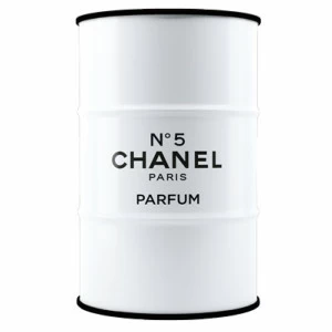 Бочка металлическая декоративная белая Chanel white & black M STARBARREL  014869 Белый