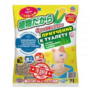 ПР0046984 Наполнитель для кошачьего туалета ультракомкующийся растительный с луговыми травами, 7л Japan Premium Pet