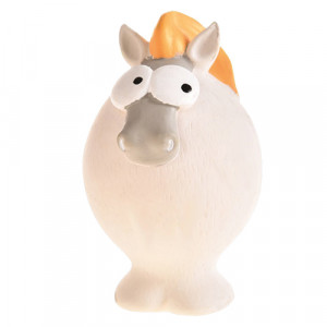 ПР0047756 Игрушка для собак Лошадь с пищалкой латекс 12х7х7см белая Foxie