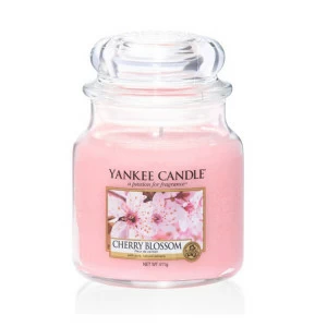 Свеча средняя в стеклянной банке "Цветущая вишня" Cherry Blossom 411 гр 65-90 часов YANKEE CANDLE ВИШНЯ 268025 Розовый