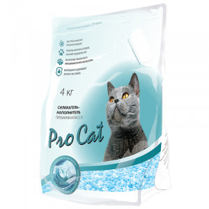 ПР0031731 Наполнитель для кошачьего туалета силикагель премиум микс 4кг Pro Cat