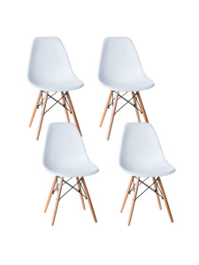 90741951 Комплект стульев 4 шт 83х40х45 см abs-пластик цвет белый HW9001 STLM-0363871 SOKOLTEC