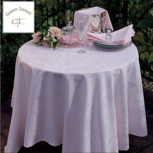 10566670 Garnier-Thiebaut Скатерть 175х300см "Ленточки" (розовая) Ткань