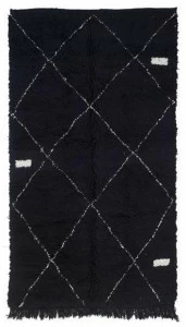 AFOLKI Прямоугольный шерстяной коврик с длинным ворсом и геометрическими мотивами Beni ourain Taa1249be