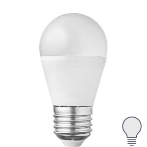 Лампа светодиодная E27 220-240 В 9 Вт шар малый матовая 1000 лм, нейтральный белый свет VOLPE