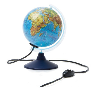 520375 Глобус Земли физико-политический, с подсветкой, 150 мм Globen