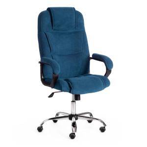 90842254 Офисное кресло Bergamo хром (22) флок цвет синий STLM-0408532 TETCHAIR