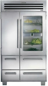 Sub-Zero Холодильник из нержавеющей стали со стеклянной дверцей класса а + Pro 48 Icbpro4850g
