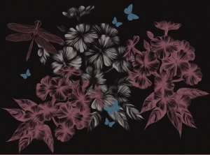 YO2 Прямоугольный коврик с цветочным рисунком из полиамида Picnic days