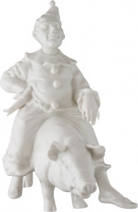 10583166 Klimenkoff Скульптура "Дуров на свинье" белая