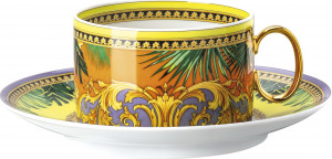 10660709 Rosenthal Versace Чашка чайная с блюдцем Rosenthal Versace Мир джунглей 200мл, 14,5см, фарфор Фарфор