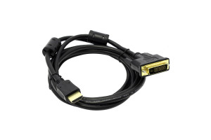 18301951 Кабель HDMI M - DVI M 24+1 Dual Link ферритовые кольца, позолоченные контакты 2м APC-073-020 5Bites