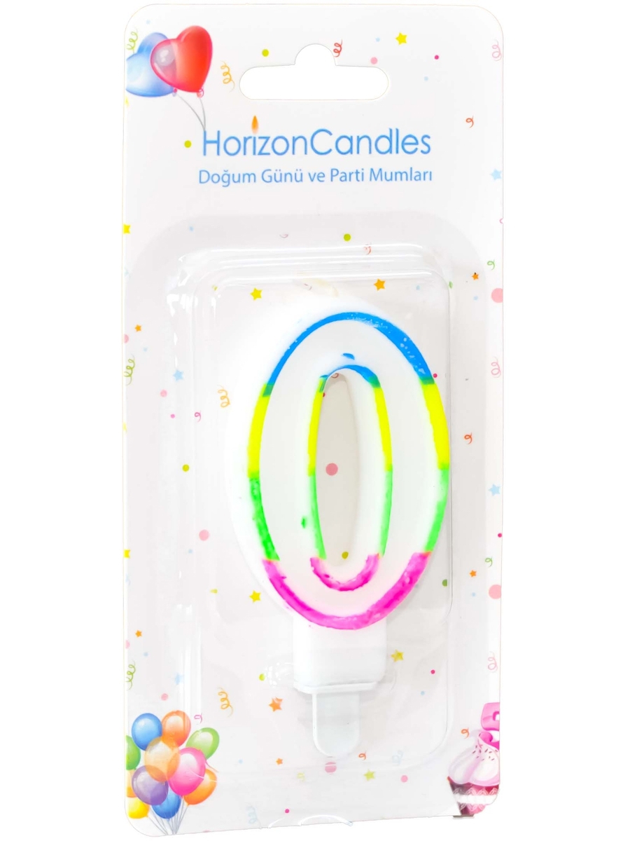 91017914 Свеча Horizon Candles для торта Цифра 0 разноцветная STLM-0443319 MIR LIGHT