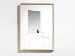 Danese Milano Прямоугольное зеркало из дерева и стекла с настенной рамой Drawing Drg8720a0n