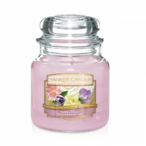 Свеча средняя в стеклянной банке "Цветочные сладости" Floral Candy 411 гр 65-90 часов YANKEE CANDLE  268024 Розовый