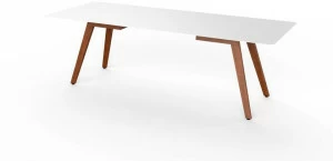 VITEO Прямоугольный стол из Corian® и дерева Slim wood