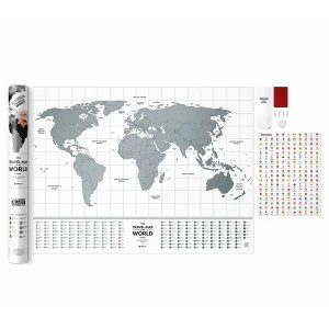 Скретч-карта мира белая Travel Map Flags World 1DEA.ME ДИЗАЙНЕРСКИЕ 00-3880617 Белый
