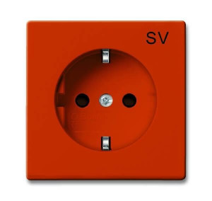 Розетка ABB Basic55 Schuko с/з 16A 250V SV безвинтовой зажим оранжевый 2CKA002011A6153
