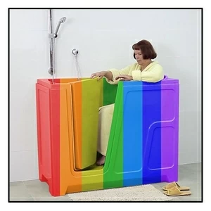 Ванна с дверцей Akcjum ODA 125-68-LH-RAL сидячая левосторонняя цветная