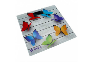 18651755 Напольные электронные весы D-9218 Радужные бабочки : 150 кг, 30х30см / 0R-00001711 Delta